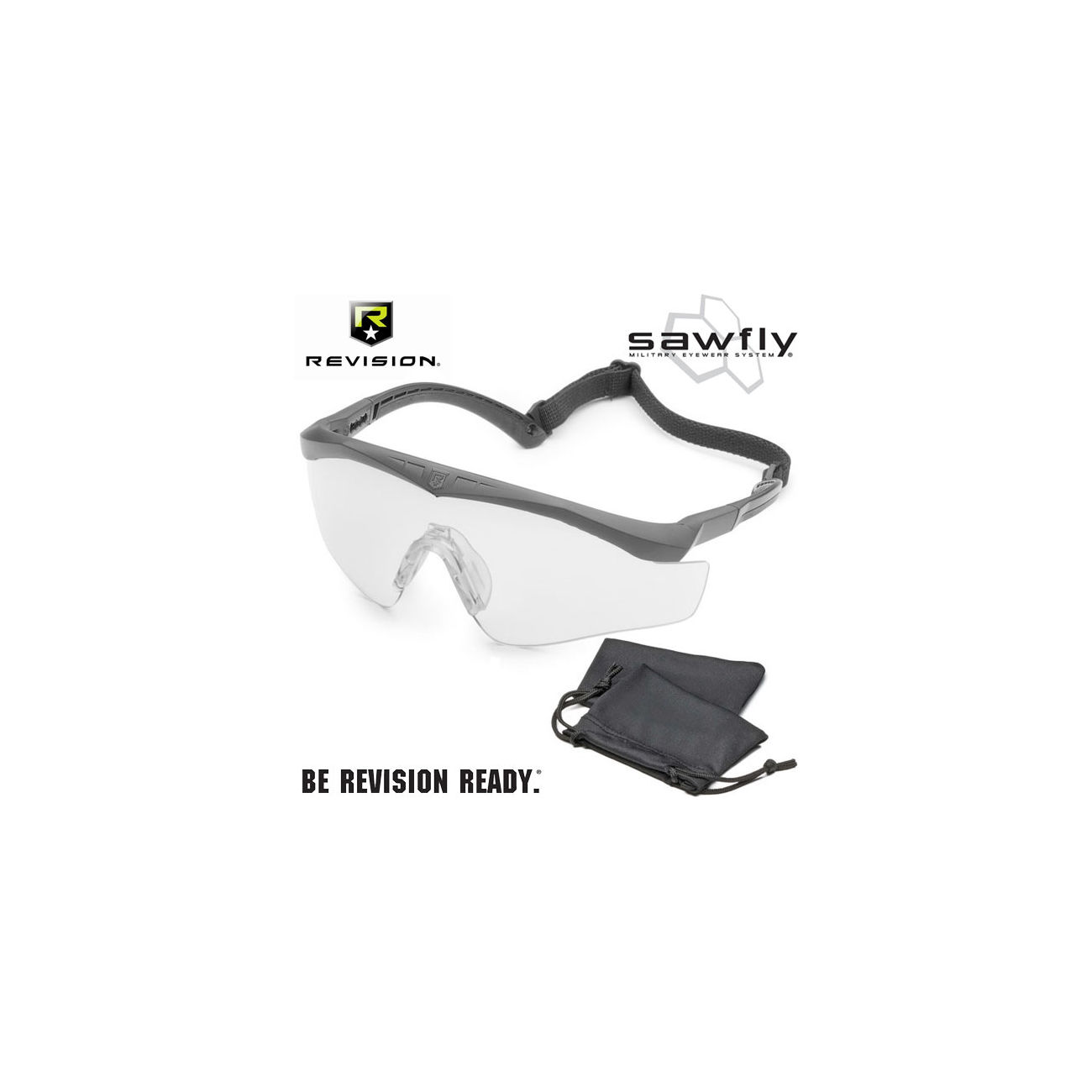 Revision Eyewear Sawfly Legacy MAX-Wrap Schutzbrille Basic Kit klar / schwarz