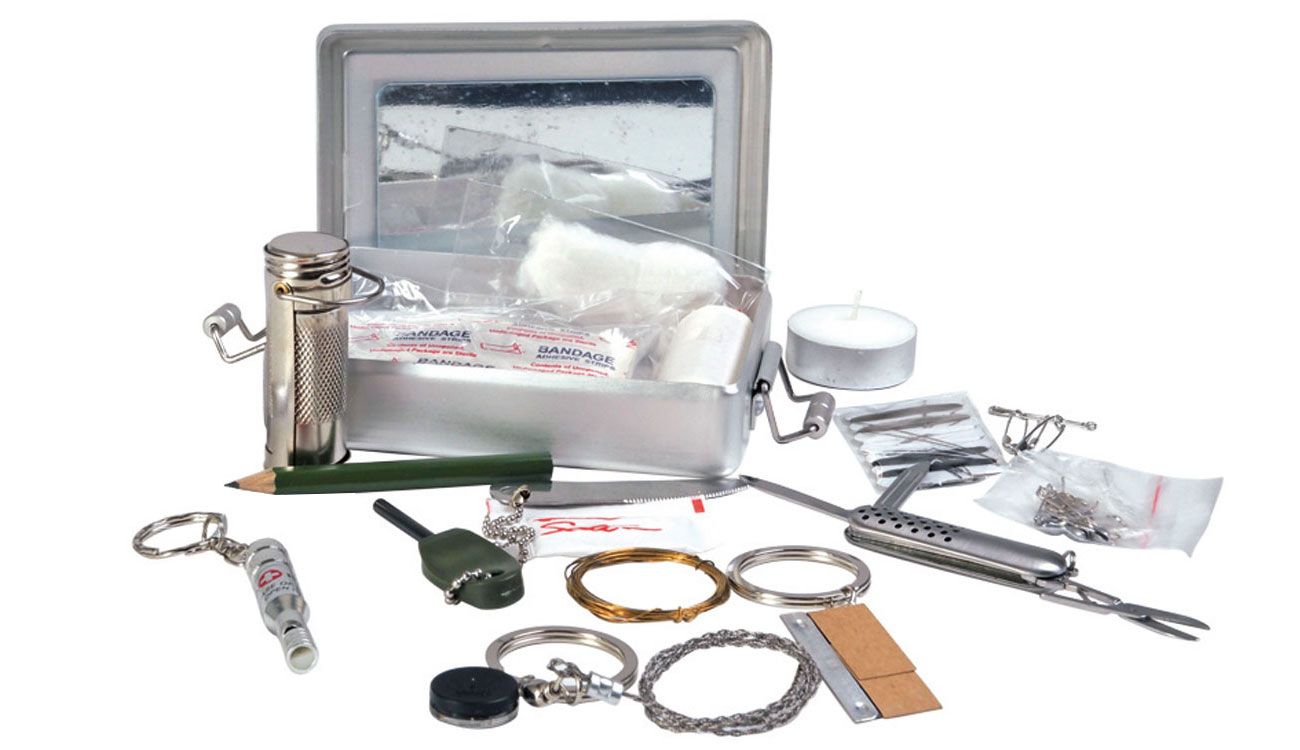 Survival Kit inkl. Aluminium Box mit viel Zubehr
