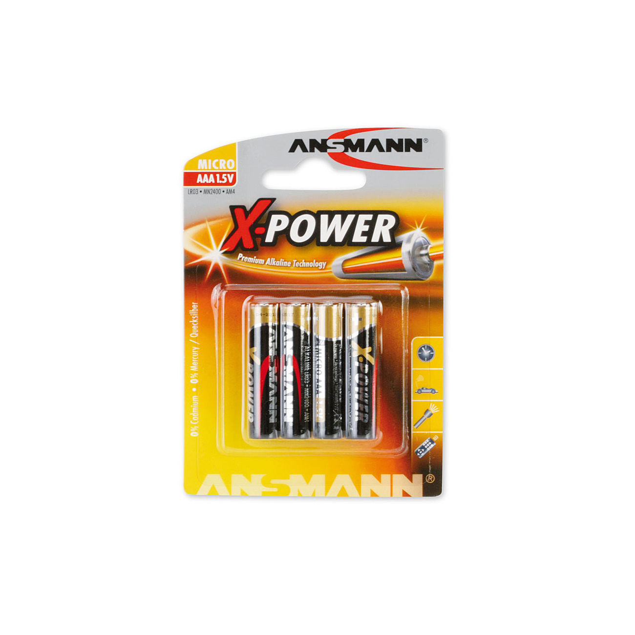 Ansmann X-Power Alkaline Batterie Micro AAA 4er Blister