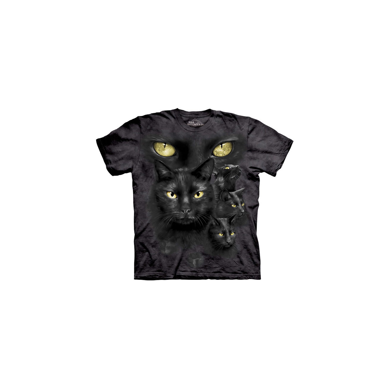Mountain T-Shirt Black Cat Moon