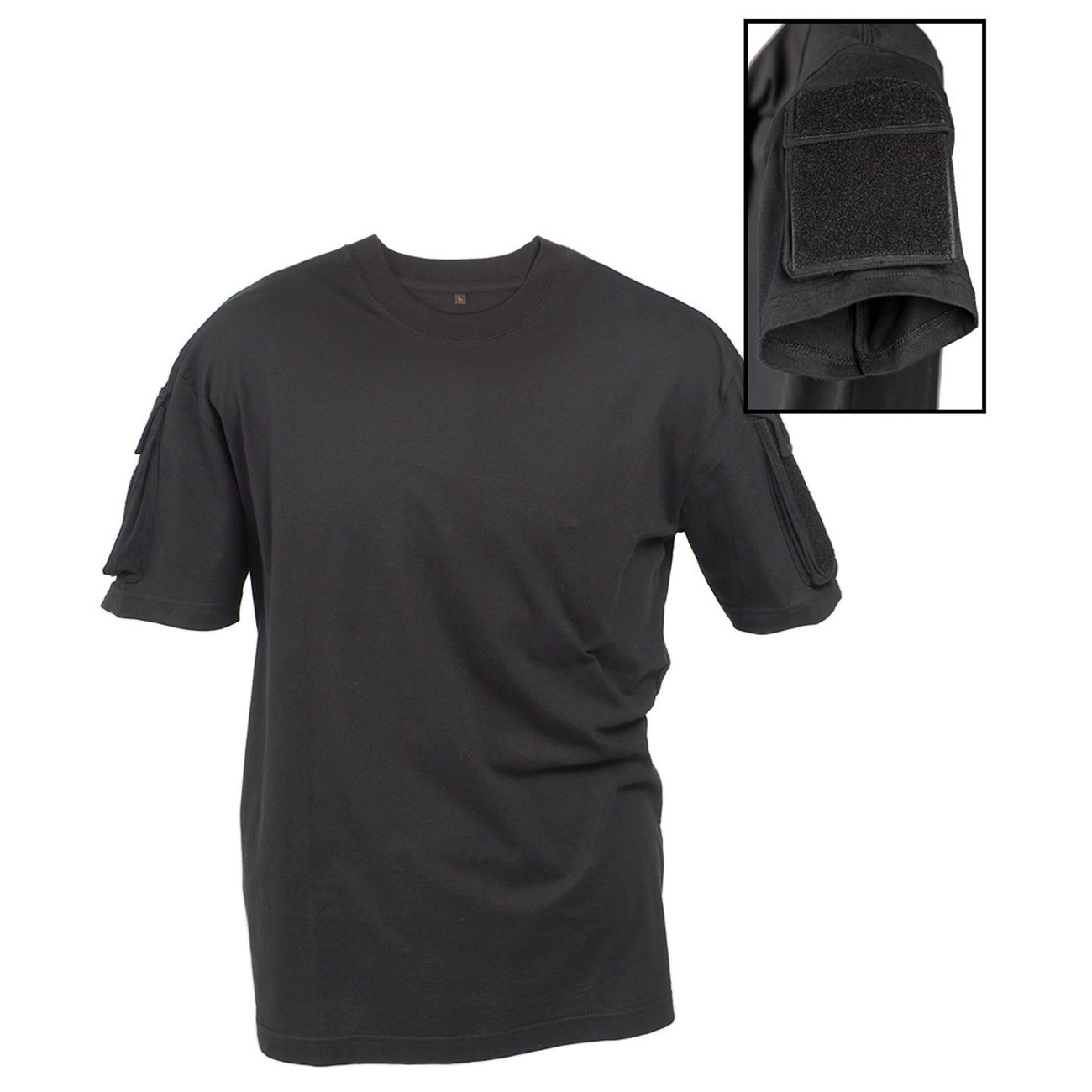 Mil-Tec Tactical T-Shirt mit Kletttaschen schwarz