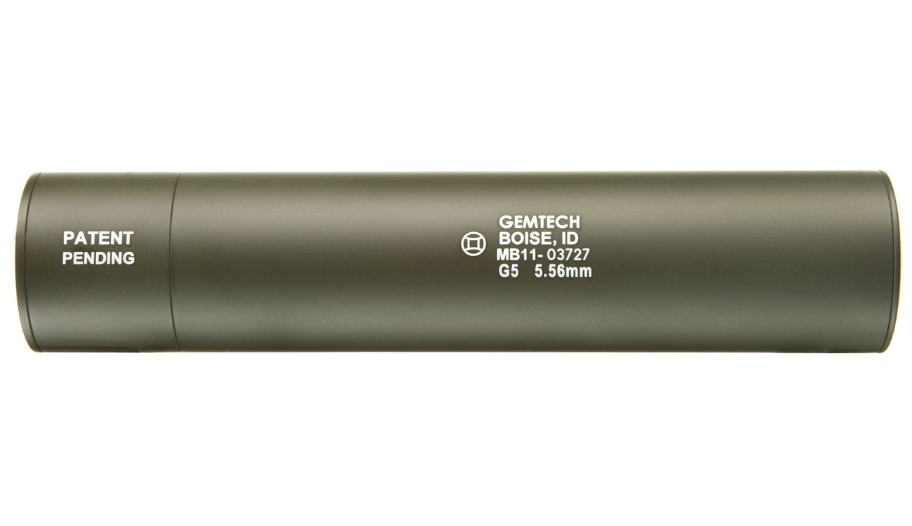 Madbull / Gemtech G5 Aluminium Silencer inkl. Flash-Hider oliv / OD 14mm - Bild 3