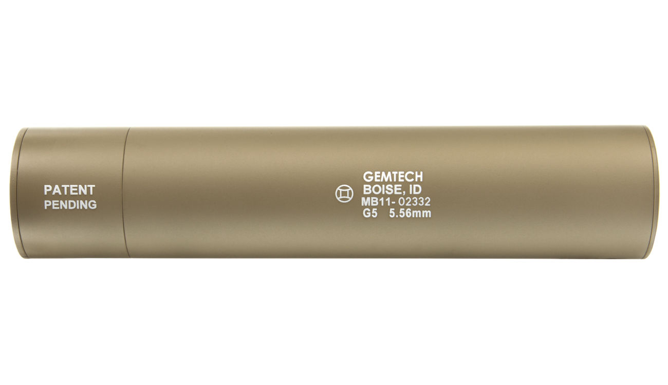 Madbull / Gemtech G5 Aluminium Silencer inkl. Flash-Hider Desert Tan 14mm - Bild 3