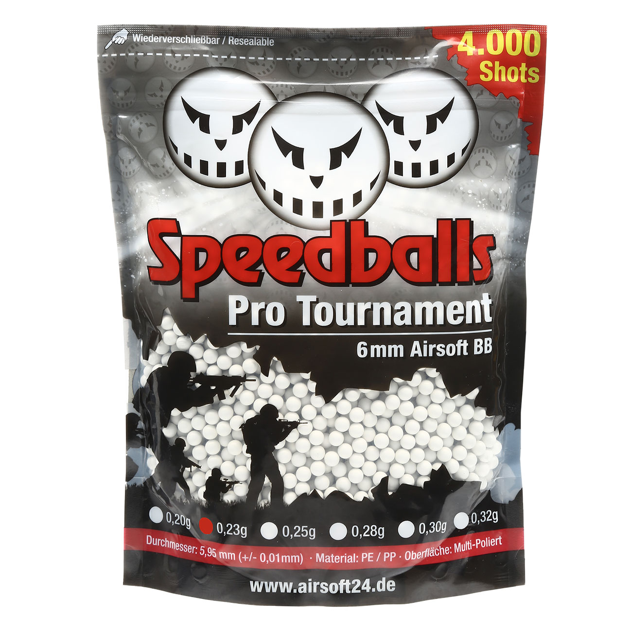 Speedballs Pro Tournament BBs 0.23g 4.000er Beutel wei Airsoftkugeln