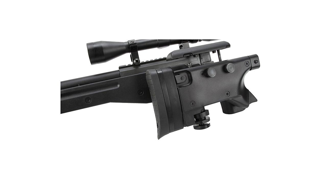 Well L96 AWS-338 Snipergewehr inkl. Zweibein / Zielfernrohr Springer 6mm BB schwarz Bild 3