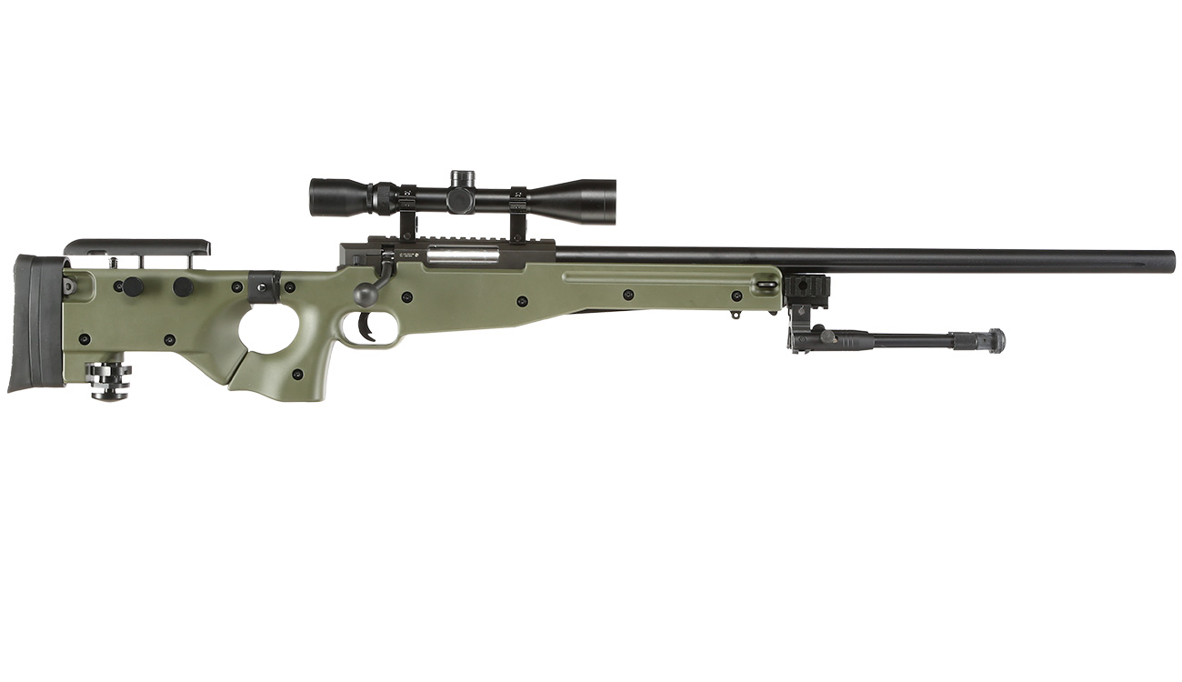Well L96 AWS-338 Snipergewehr inkl. Zweibein / Zielfernrohr Springer 6mm BB oliv Bild 2