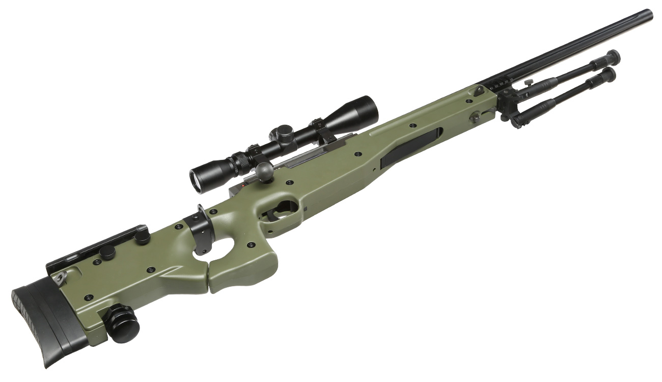 Well L96 AWS-338 Snipergewehr inkl. Zweibein / Zielfernrohr Springer 6mm BB oliv Bild 5