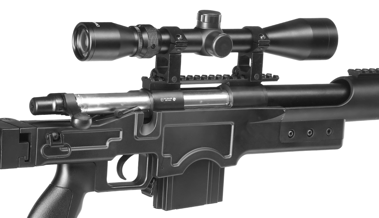 Well MB4410D MSR Snipergewehr inkl. Zweibein / Zielfernrohr Springer 6mm BB schwarz Bild 10
