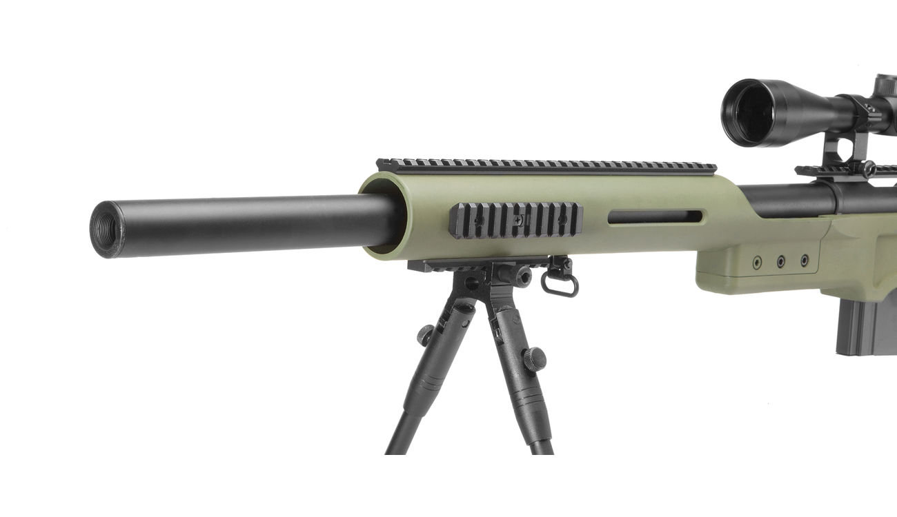 Well MB4410D MSR Snipergewehr inkl. Zweibein / Zielfernrohr Springer 6mm BB oliv Bild 6