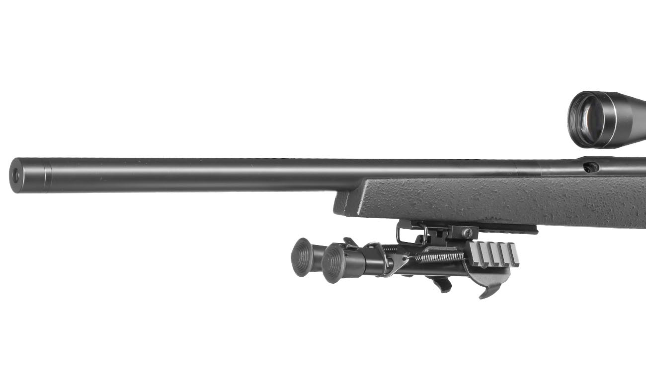 UHC Super X-9 Bolt Action Snipergewehr inkl. Zweibein / Zielfernrohr Springer 6mm BB schwarz Bild 7
