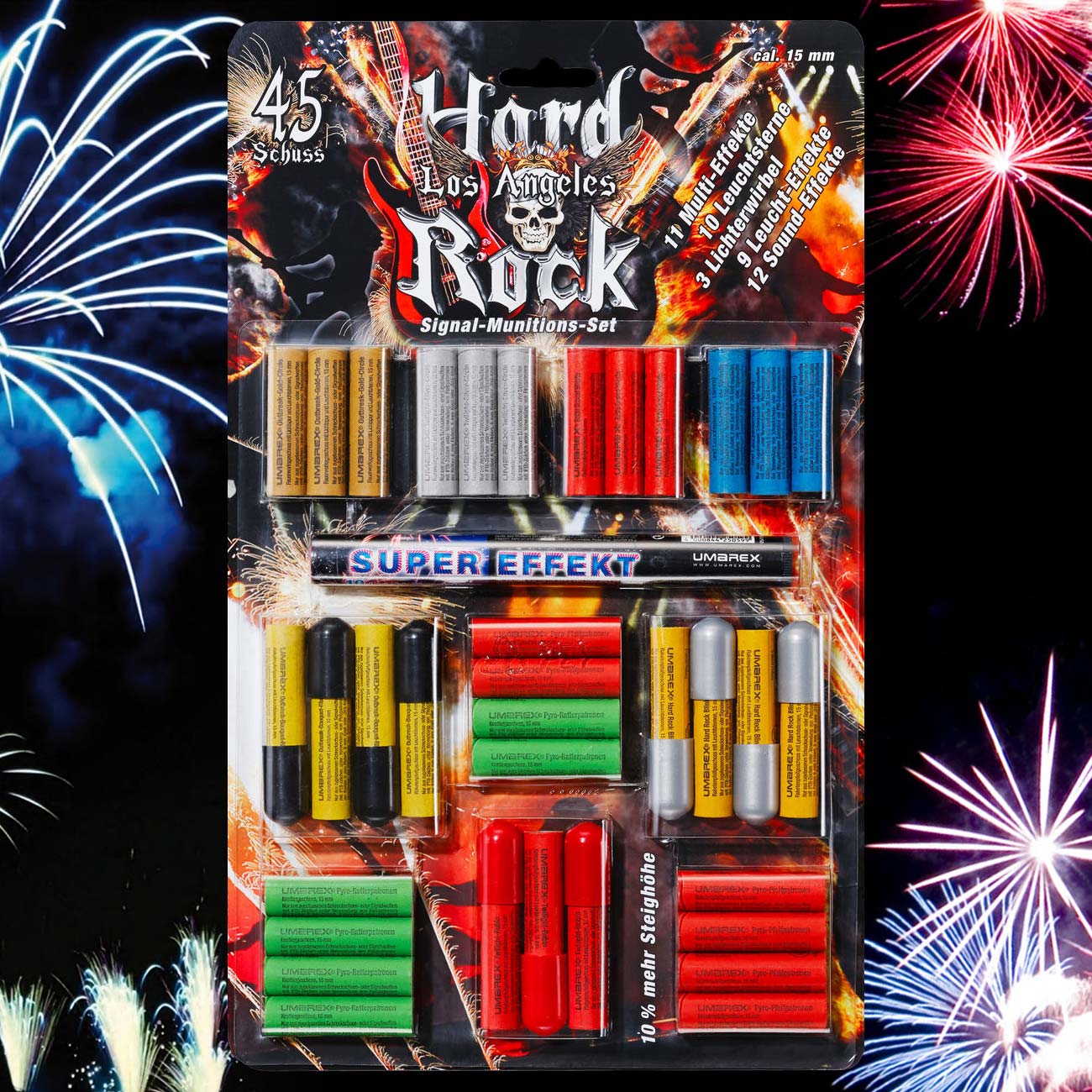 Hard Rock Los Angeles Feuerwerk Sortiment 45-teilig fr Schreckschusswaffen