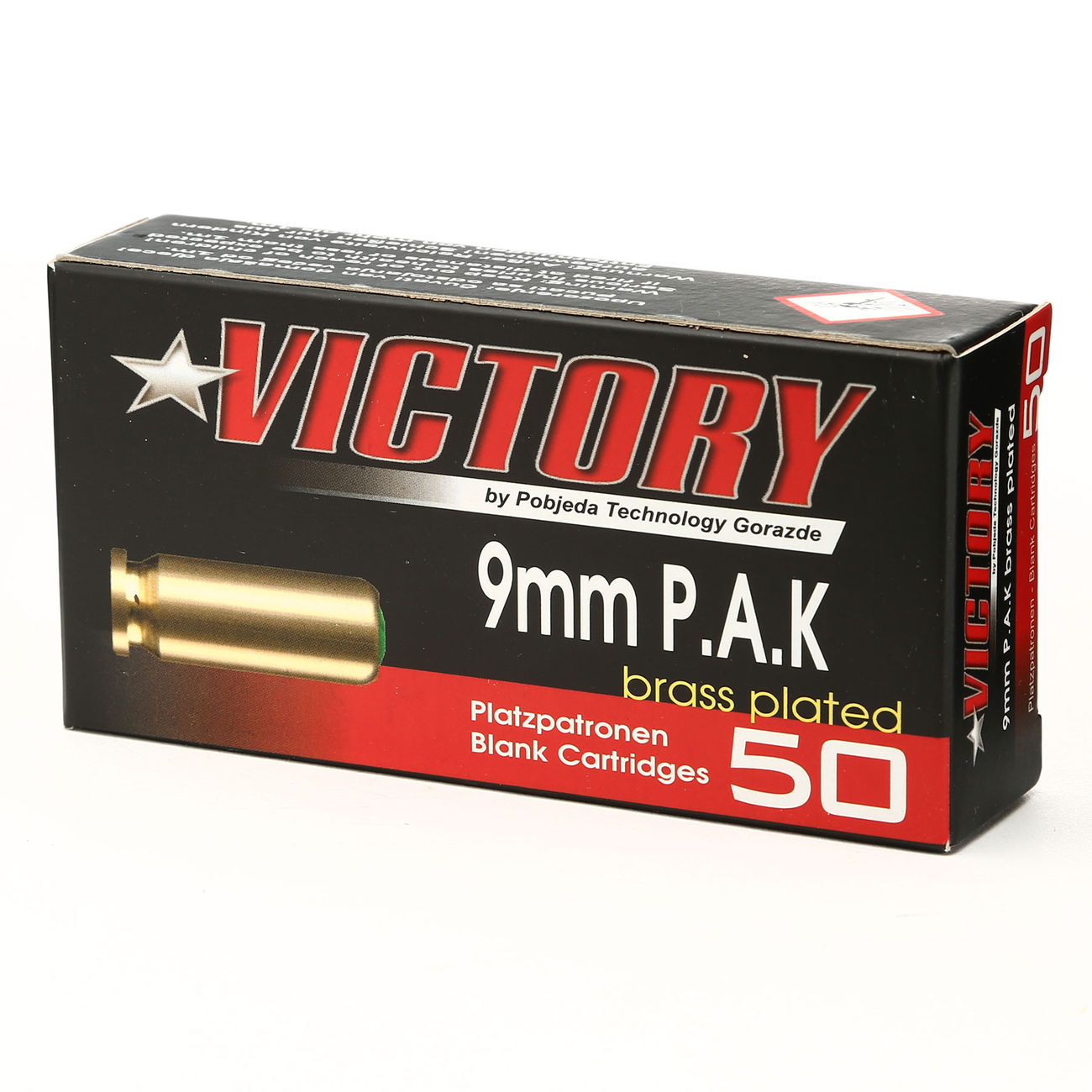 Victory Knallpatronen Kal. 9mm P.A.K. mit vermessingter Stahlhlse 50 Stck Bild 1
