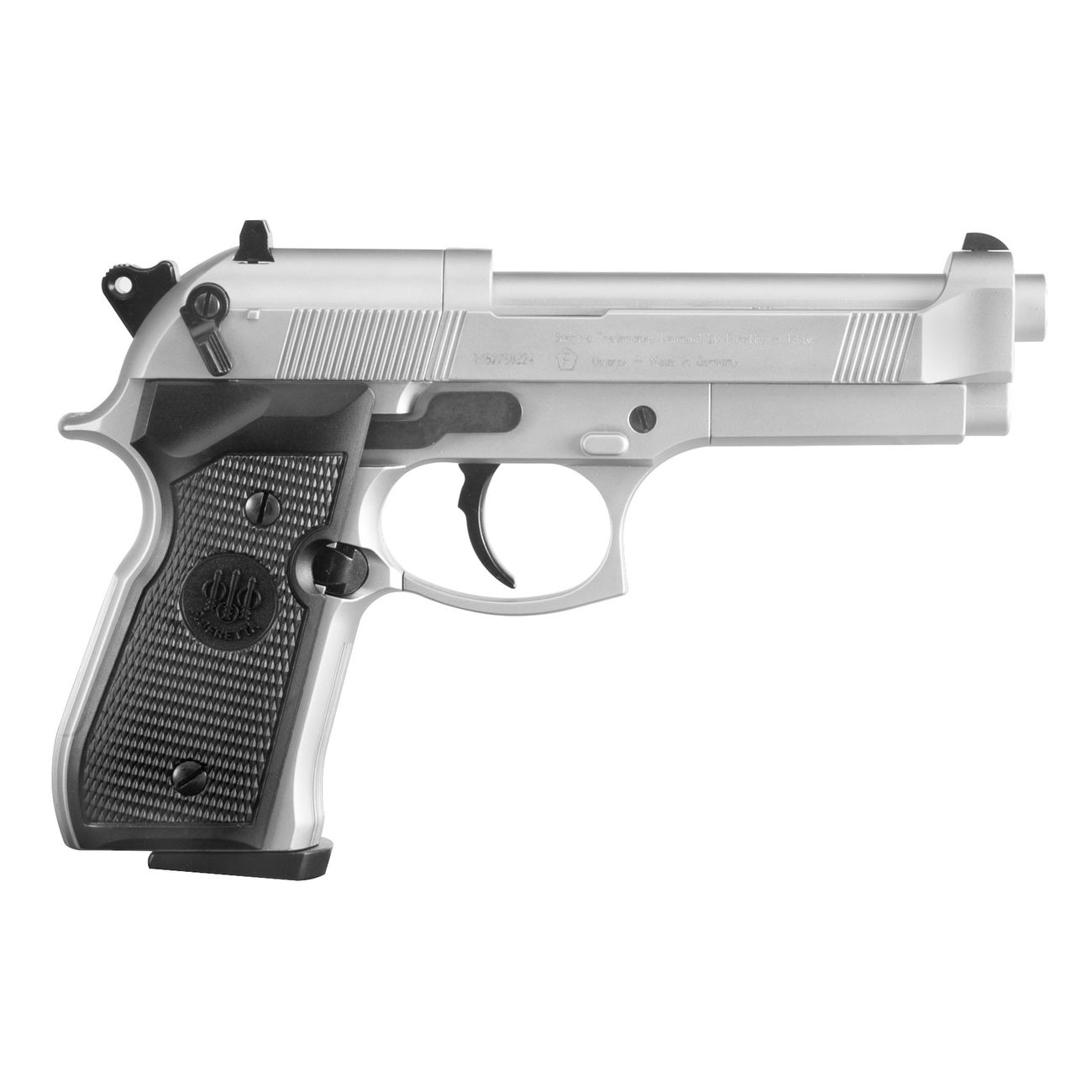 Beretta M92 FS CO2 Pistole 4,5mm (.177) Diabolo vernickelt mit Kunststoffgriffschalen Bild 5