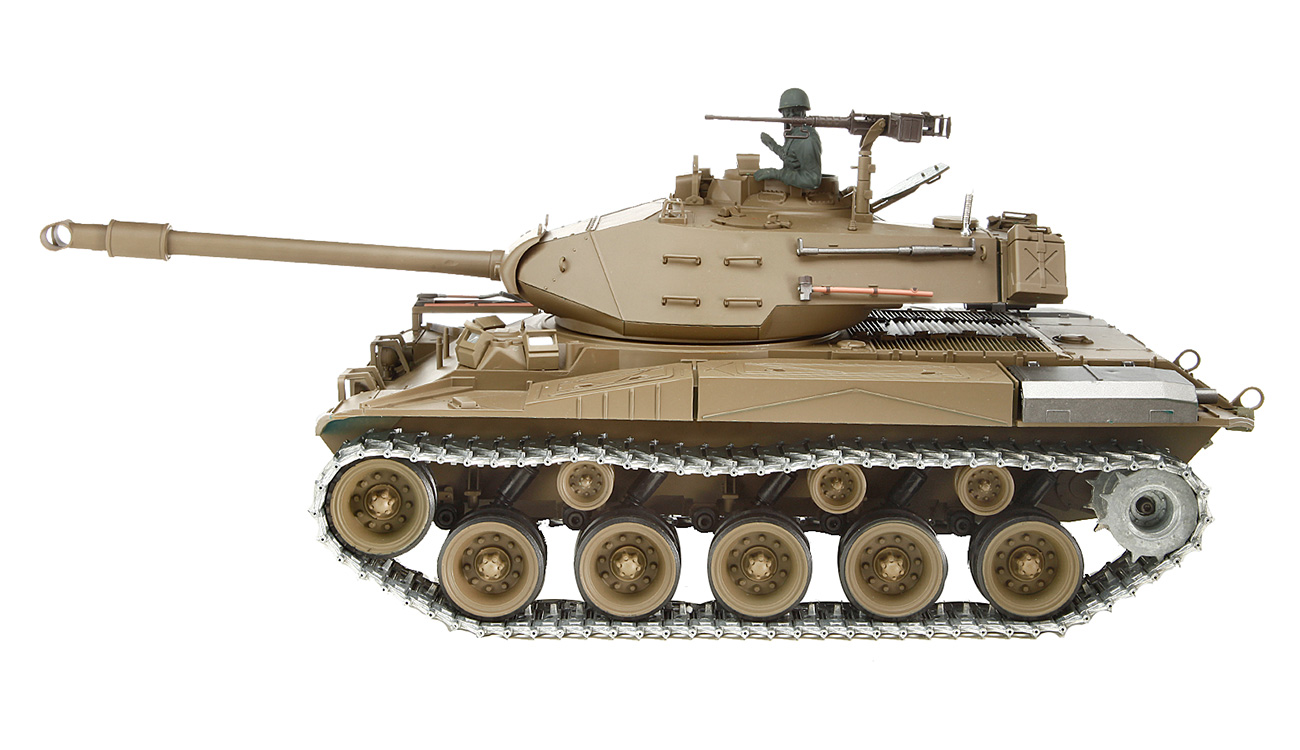 Amewi RC Panzer Walker Bulldog M41 mit Metallketten 1:16 schussfhig RTR oliv Bild 1