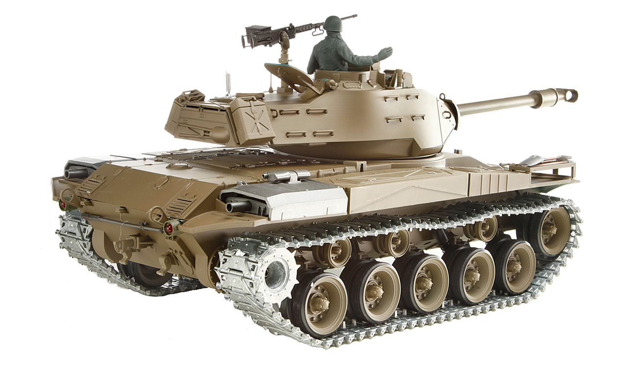 Amewi RC Panzer Walker Bulldog M41 mit Metallketten 1:16 schussfhig RTR oliv Bild 2