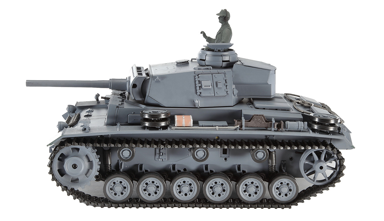 Amewi RC Panzerkampfwagen III Control Edition 1:16 schussfhig RTR grau Bild 1