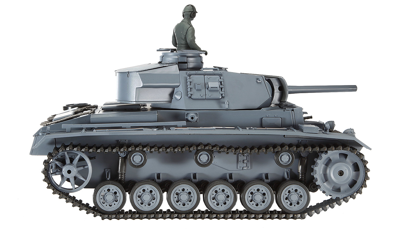 Amewi RC Panzerkampfwagen III Control Edition 1:16 schussfhig RTR grau Bild 4