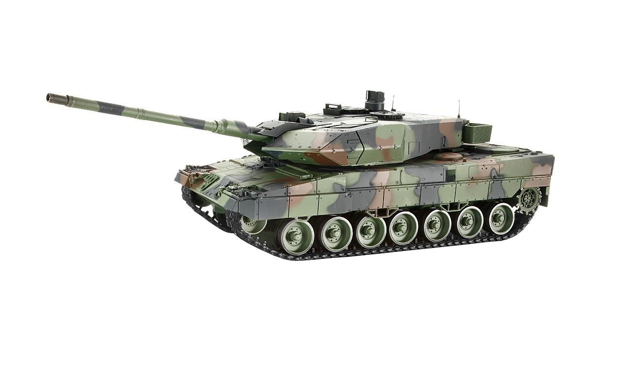 RC Panzer Leopard 2A6 1:16 Infrarot-Gefechtssystem und 6 mm Schussfunktion mehrstufiges Getriebe