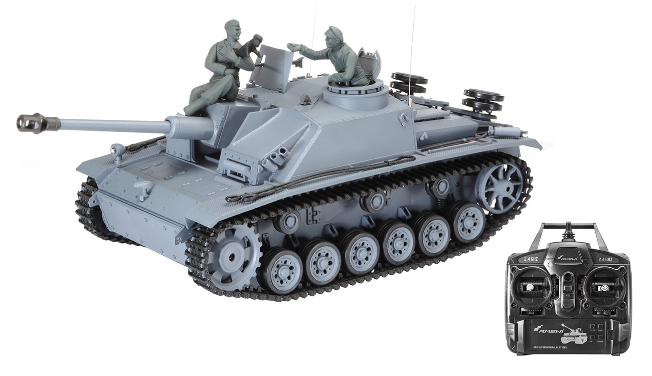Amewi RC Panzer Sturmgeschtz III Control Edition 1:16 schussfhig RTR grau