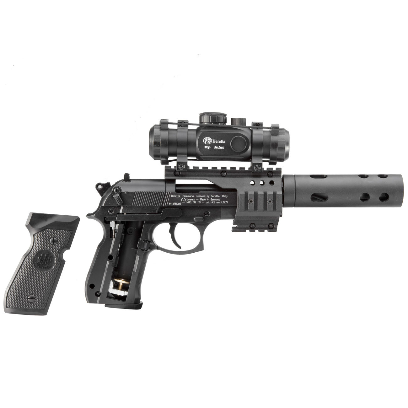 Beretta M92 FS XX-TREME Vollmetall CO2 Pistole 4,5mm Diabolo inkl. Montage, Leuchtpunktzielgert und Kompensator Bild 3