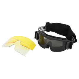 MFH Schutzbrille Thunder Deluxe schwarz mit 3 Wechselgl�sern 