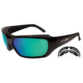 Wiley X Brille Rout polarisiert Emerald Mirror schwarz  