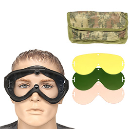 CI Taktische Schutzbrille inkl. Tragetasche, vier Glser schwarz