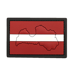 101 INC. 3D Rubber Patch mit Klettflche Lettland mit Kontur fullcolor