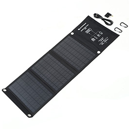 Bresser Mobiles Solar-Ladegert 21 Watt mit USB- u. DC-Anschluss faltbar