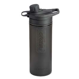 Grayl GeoPress Wasserfilter Trinkflasche 710 ml black - fr Wandern, Camping, Outdoor, Survival