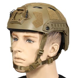 Nuprol FAST Railed SF Air Airsoft Helm mit NVG Mount tan
