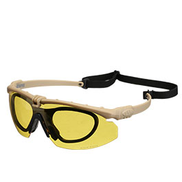Nuprol Battle Pro Protective Airsoft Schutzbrille inkl. Brillentrgereinsatz tan / gelb