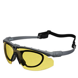 Nuprol Battle Pro Protective Airsoft Schutzbrille inkl. Brillentrgereinsatz grau / gelb