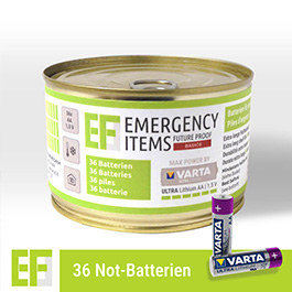 Emergency Food Basic Notbatterien Ultra Lithium Batterien 36 Stck in der Dose