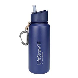 LifeStraw Go Stainless Steel Trinkflasche mit Wasserfilter vakuumisoliert 700 ml blau - fr Survival, Outdoor...