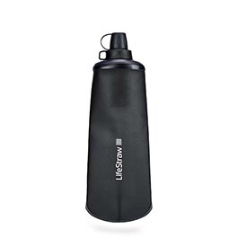 LifeStraw Peak Sqeeze Bottle Trinkflasche mit Wasserfilter 650 ml grau - fr Survival, Outdoor, Wandern, Camping