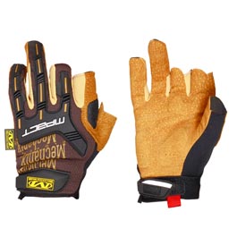 Mechanix Wear M-Pact Fingerless Framer Handschuhe Durahide-Leder braun