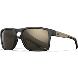Wiley X Sonnenbrille Founder Captivate matt schwarz/tan Glser tungsten verspiegelt inkl. Seitenschutz