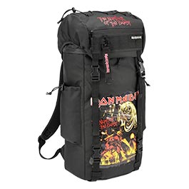 Brandit Iron Maiden Festival Rucksack Set 40 Liter schwarz inkl. Poncho, Sitzmatte, Rainvover, Schlsselanhnger, Flaschenffner
