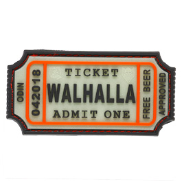 JTG 3D Rubber Patch mit Klettflche Walhalla Ticket nachleuchtend