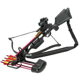 MK Recurve Armbrust 160lbs schwarz Komplettset mit Leuchtpunktzielger&auml;t