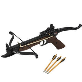 Pistolenarmbrust Cobra 80lbs mit Metallrahmen Holzlook