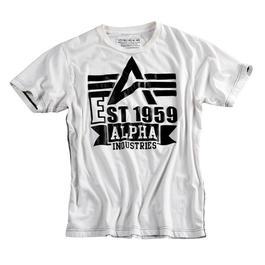 Alpha Industries Est 1959 Print T-Shirt, wei� 