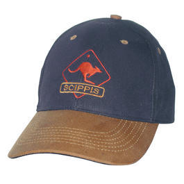 Baseball-Cap Oilskin navy/tan