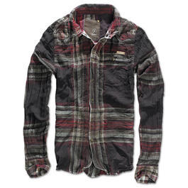 Brandit Hemd Wire Shirt Raven &nbsp;choco-red kariert 