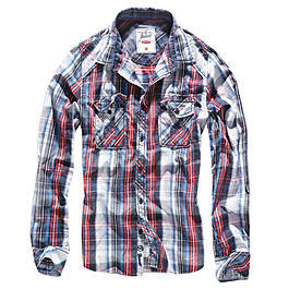 Brandit Central City Check Shirt navy-wei� 