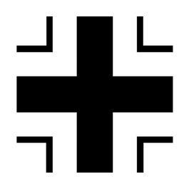 Aufkleber Balkenkreuz, schwarz