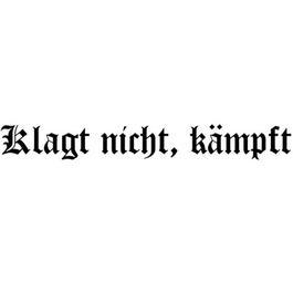 Aufkleber Klagt nicht, k�mpft schwarz