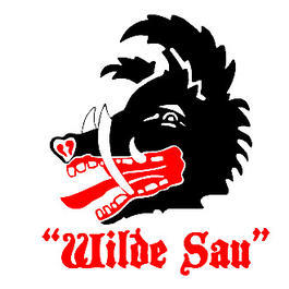 Aufkleber Wilde Sau schwarz rot