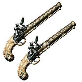 Duellpistolen 2-teilig Dekowaffe 